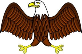 cartoon bald eagle with wide open wings