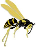 Colorful cartoon wasp clipart