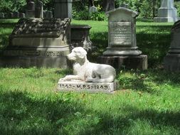 dog statue on Graveyard