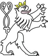 Crowned Lion with two tails, heraldic drawing