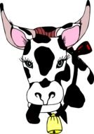 Head Cow with Bell drawing