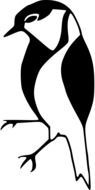 Clipart of black and white Bird