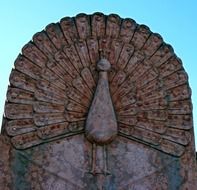 relief of a peacock on the stone