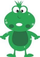 Green cartoon frog