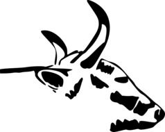 Cow Head, side view, illustration