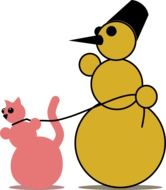 Snowman Cat drawing