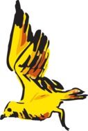 painted yellow bird