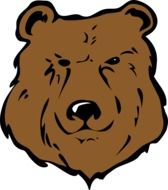 brown bear's head drawing