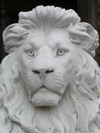 Lion Gypsum White Statue