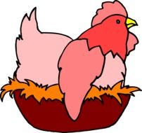 drawing of a chicken that bears eggs