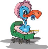 Baby in the carriage clipart