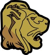 painted brown lion head