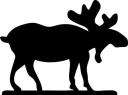 drawing a silhouette of a horned moose