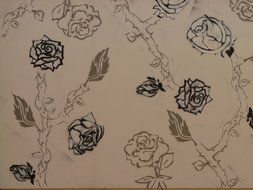 drawing in the form of roses on paper