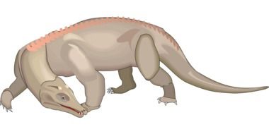 drawing of a dinosaur looking back