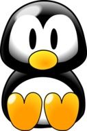 penguin drawing on white background