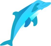 drawing of a cute blue sea dolphin