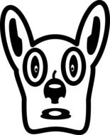 cute Puppy head outline vector drawing