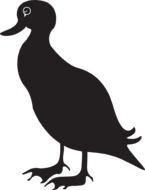 Duck as a black vector silhouette