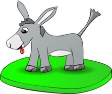 gray donkey on green grass