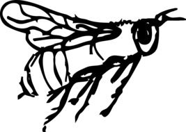 clipart of silhouette of an insect with wings