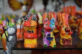 colorful figures of cat, frog and hare