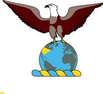 eagle on the globe as a logo, illustration