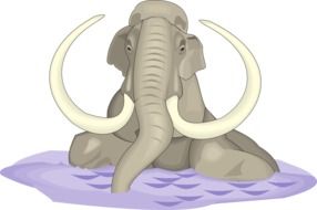 painted gray elephant in a pond