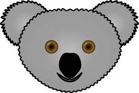clipart of cartoon drawn koala face