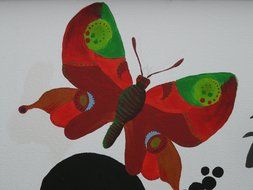 butterfly painting on a white sheet