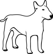 drawing of a white dog