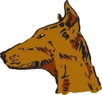 Clipart, picture of brown dog's head