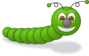 Green Caterpillar cartoon drawing