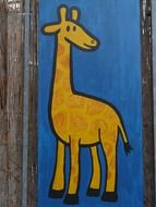 giraffe pattern on blue background