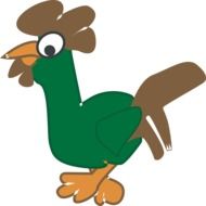 funny Green and brown rooster