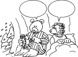 Black and white animal's speech drawing as a clipart