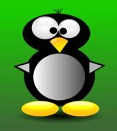 children`s drawing with the image of a penguin