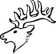 Clipart,picture of reindeer's head with big horns