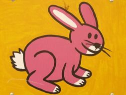 drawn pink rabbit