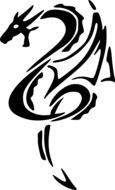 drawing of a black mystical dragon
