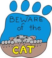 Print Paw beware of the cat