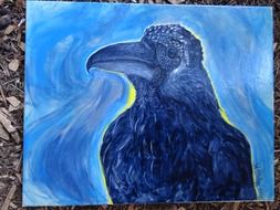 drawing of a raven