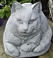 stone garden statue of a cat