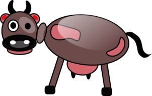funny Cow with two legs drawing
