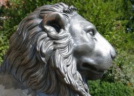 bronze sculpture of a lion