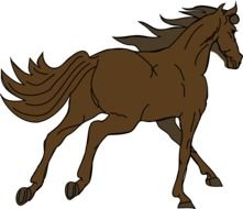 Clipart,picture of brown running horse