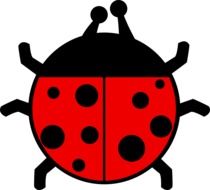 Red with Black Ladybug, abstract illustration
