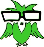 Bird Green with Glasses drawing