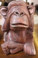 symbolic wooden figure of a monkey