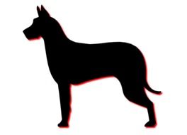 drawn black silhouette of a bulldog